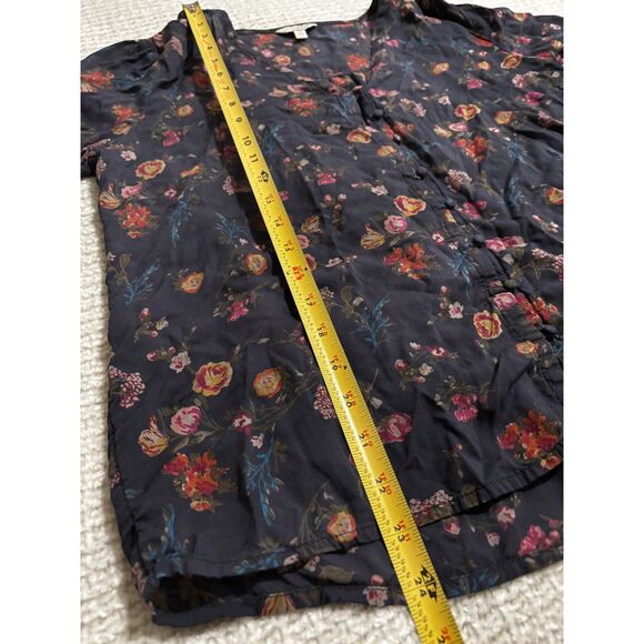 Lucky Brand Floral Button Front Blouse M Long Sleeve Boho Cottagecore Romantic - Picture 8 of 9